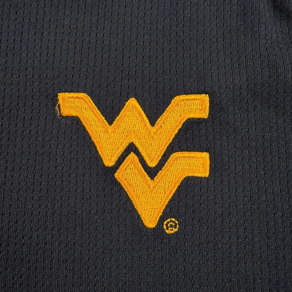West Virginia Mountaineers Polo Shirt Mens Medium NCAA Football Adidas Climalite